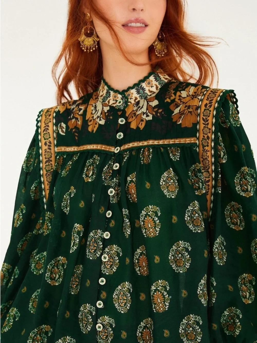 FARM Rio Tayla Green Blouse Size XXS NWT